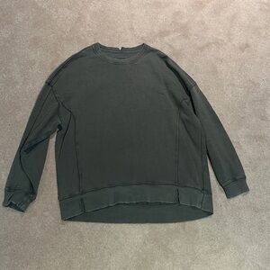 Large Aerie green cozy distressed sweater